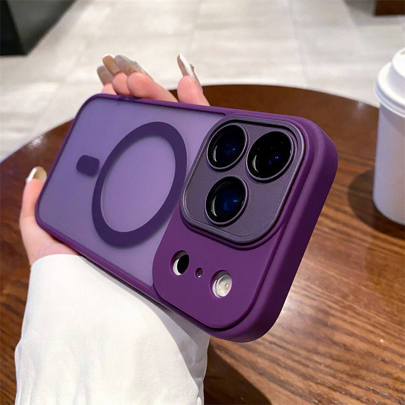 Yadun skin-feeling frosted magnetic suction suitable for apple 17pro mobile phone case iphone16/15 lens film anti-fall sheath