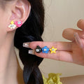 Five-piece set of flower star earrings for women-a1605 color