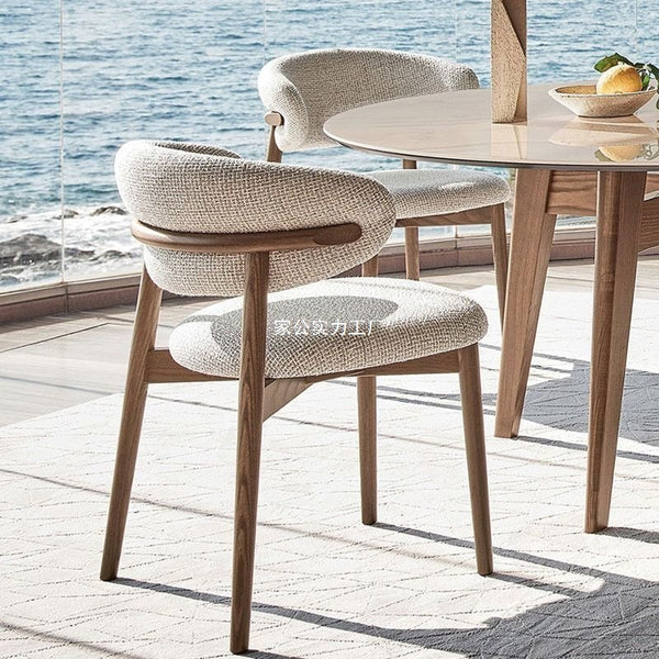 Metal frame dining chair light luxury modern simple back chair Nordic designer desk seat casual home fabric chair