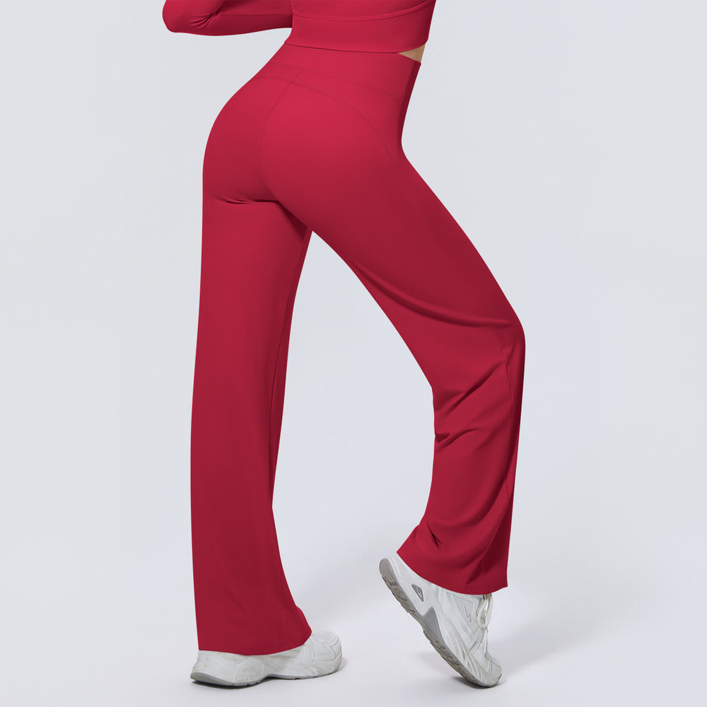 New arrival nude quick-drying yoga pants high waist hip lifting outdoor running sports loose pants draped straight-leg fitness pants