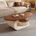 Second-hand style accessible luxury walnut color coffee table living room for home oval coffee table casual modern combination new arrival small coffee table