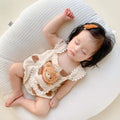 Newborn baby bag butt shirt baby girl short-sleeved khaki romper summer thin summer clothes wide shoulder cute outing romper