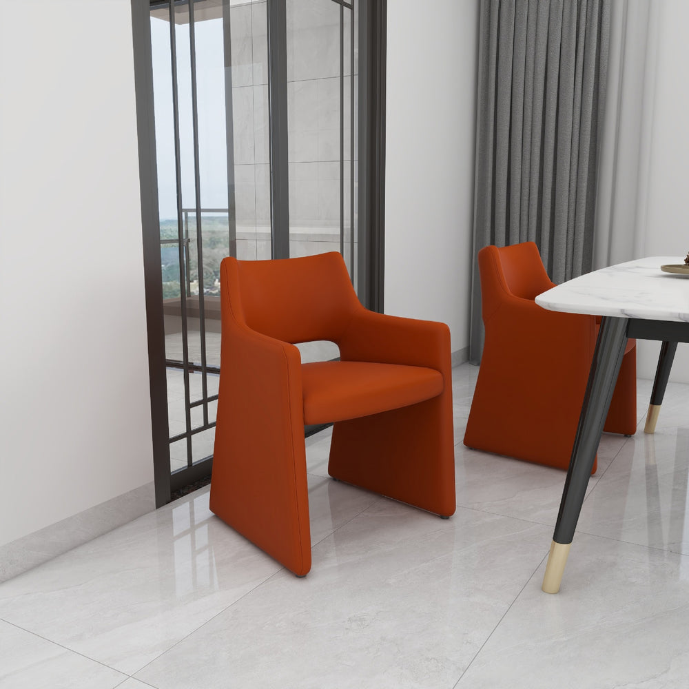 Italian style home dining chair backrest chair bar sales department reception negotiation table and chair combination solid wood armrest soft bag