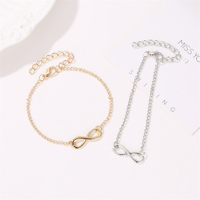 European and american cross-border jewelry: minimalist infinity bracelet - trendy number charm, versatile accessory, hot-selling export item, infinity symbol bracelet