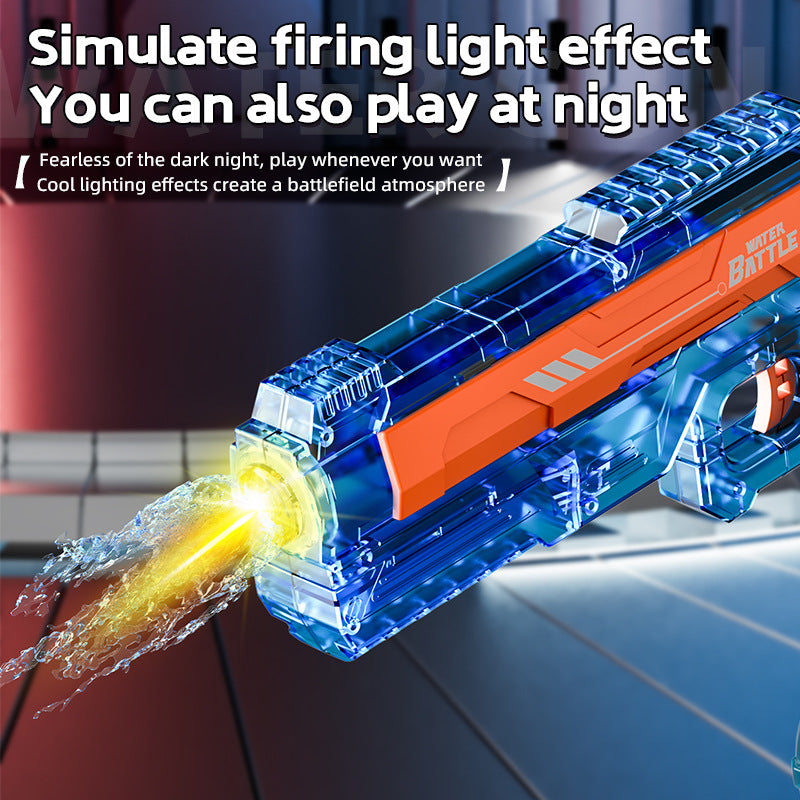【custom】cross-border summer electric automatic continuous water gun with lights - outdoor kids' toy