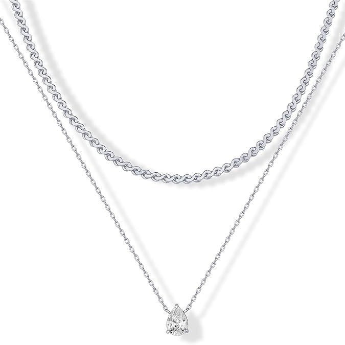 Amazon cross-border new fashion accessible luxury twisted necklace multi-layered versatile brass clavicle chain stylish