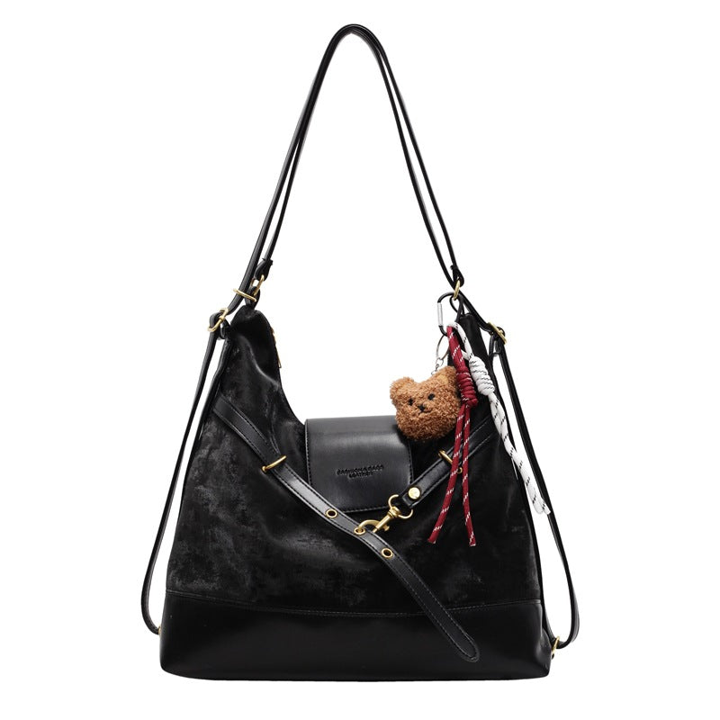 Vintage commute large capacity shoulder bag - women's niche design, new winter crossbody bag, versatile lightweight backpack