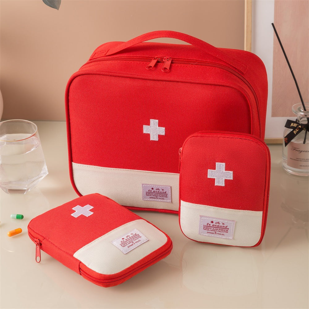 Portable First Aid Kit Cross Drug Storage Bag Travel Business Travel Medical Kit Large Capacity Medical Emergency Kit
