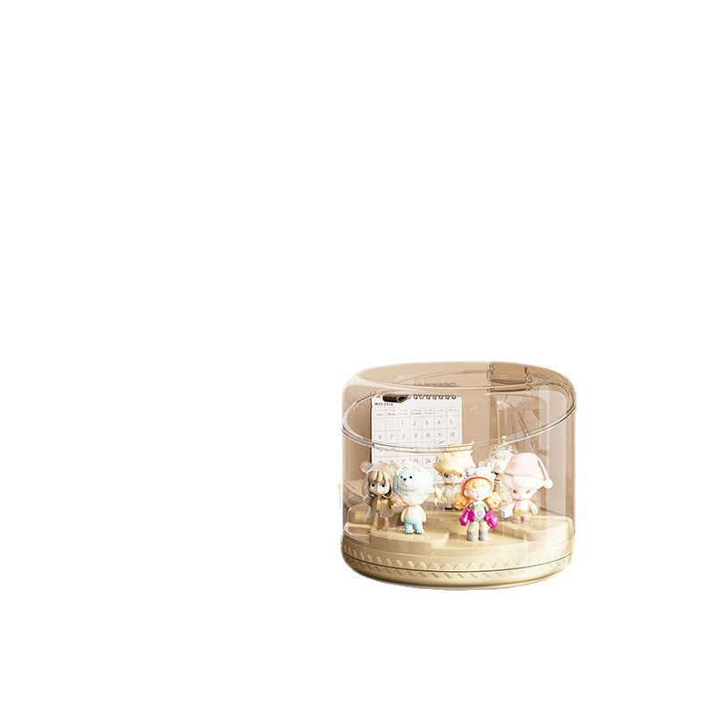 Rotating blind box display box POP MART round transparent storage box dust rack multi-layer display cabinet stack