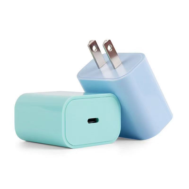 Colorful pd 20w apple charger, compatible with apple 17 pro phones, fast charging adapter, cross-border us standard charging head set