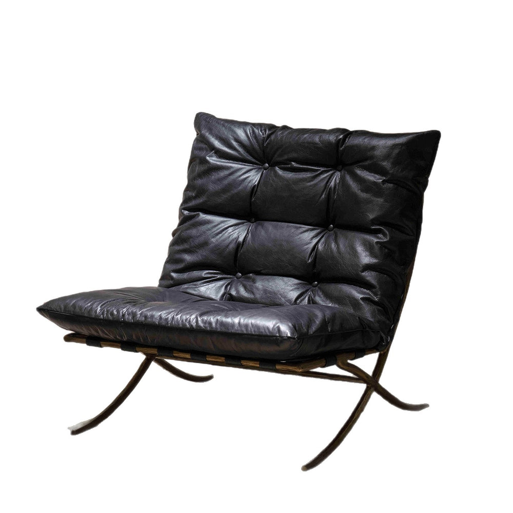 Barcelona chair - vintage style living room hotel sofa recliner - retro designer cigar chair - ohm single chair