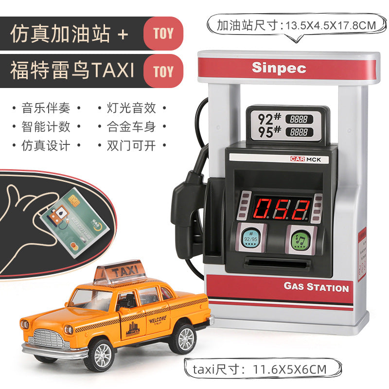 Kids' gas station toy model - realistic miniature cars - early education & pretend play for boys & babies - birthday gift