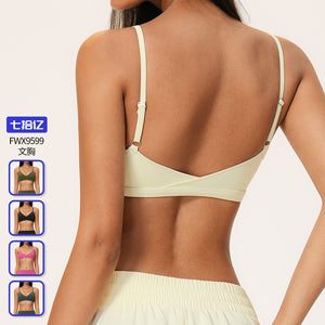 european and american brushed yoga bra with breast pads, beautiful back, high elasticity and breathable intimates pilates sports intimates9599