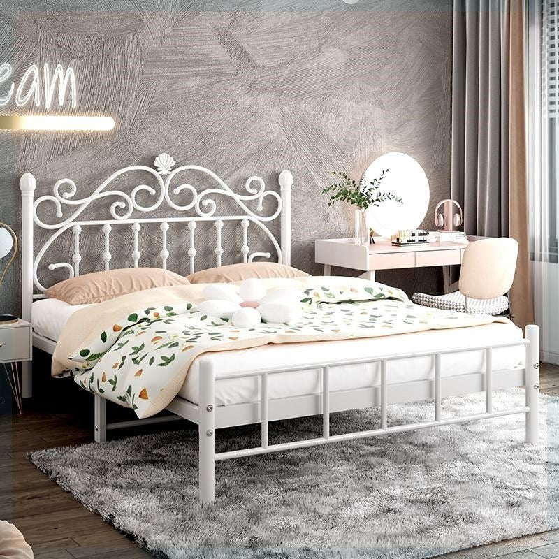 Wrought iron bed - thickened & reinforced, minimalist modern princess bed, trending online 1.8m, double bed, nordic single 1m, iron frame bed