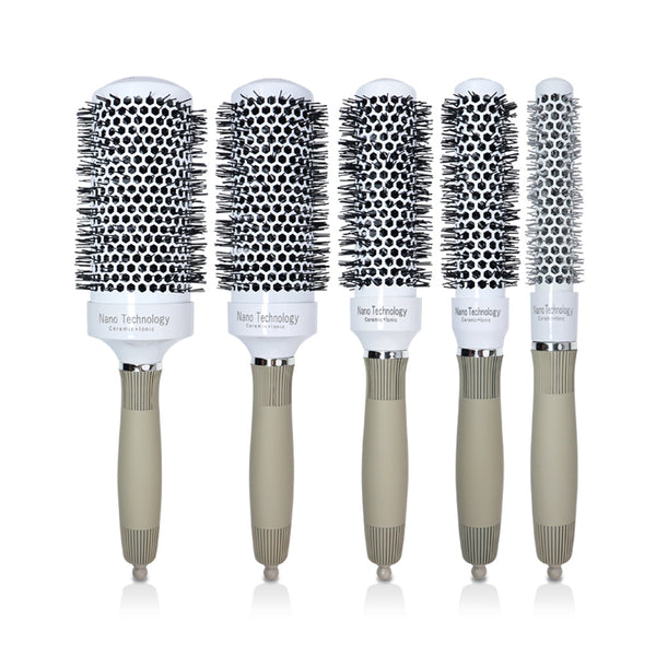 Cross-border factory wholesale high temperature resistant ceramic aluminum tube roller comb shape pick comb hair comb large curly hair comb
