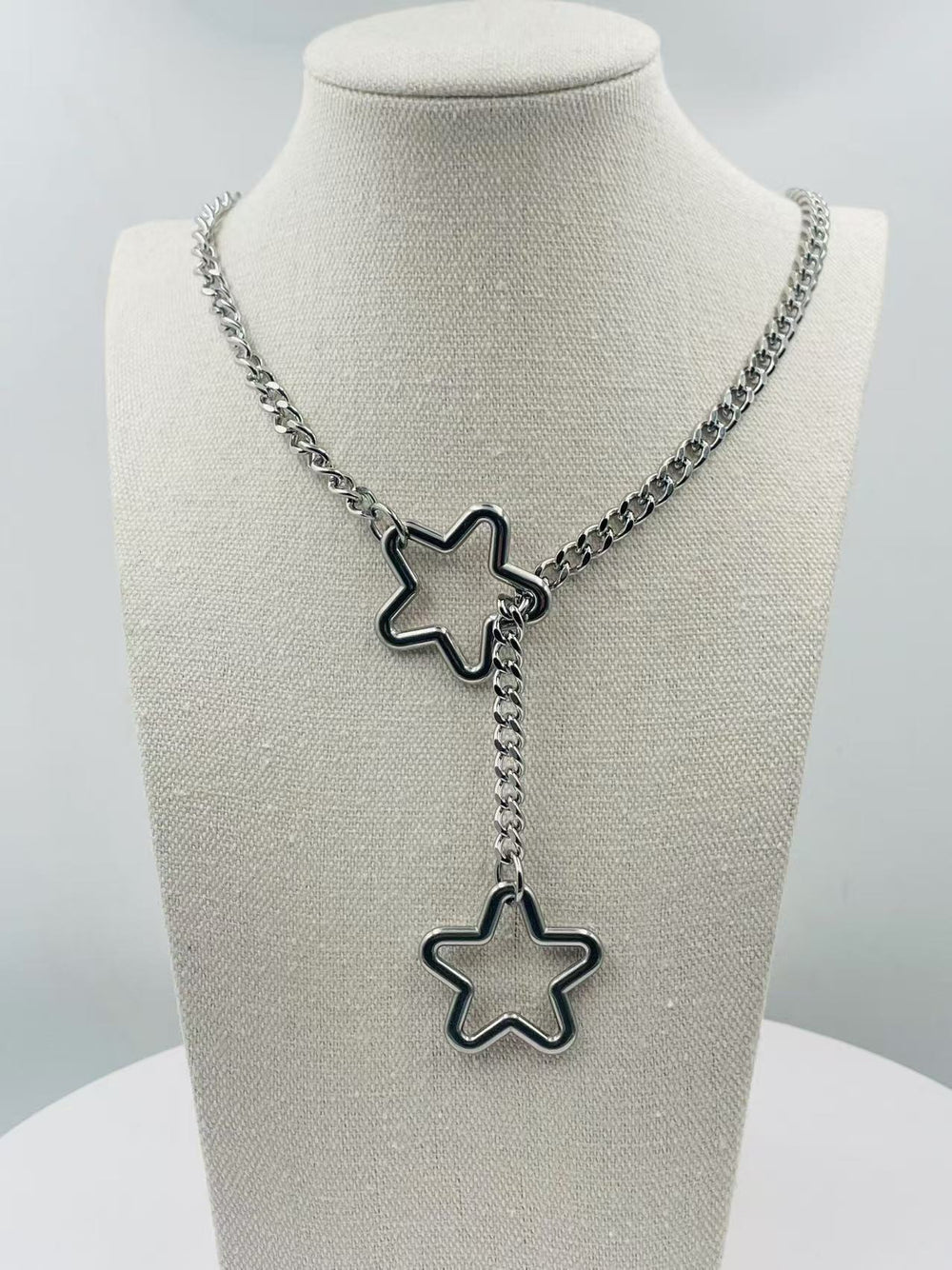 New arrival cross-border golden moon and star necklace punk gothic adjustable cuban lasso y-shaped necklace