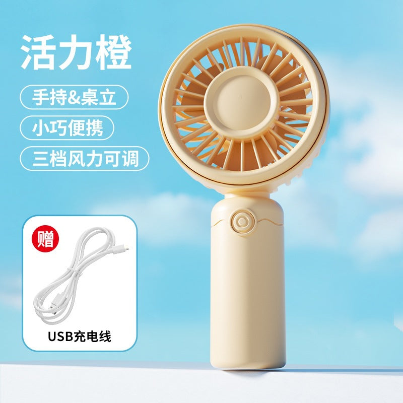 Handheld mini fan - portable, rechargeable, usb powered, silent desktop fan for office, student dorm, and travel