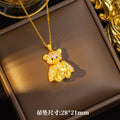 European and american cross-border trend cute exquisite bear necklace for women accessible luxury niche fashion versatile sweater chain jewelry wholesale