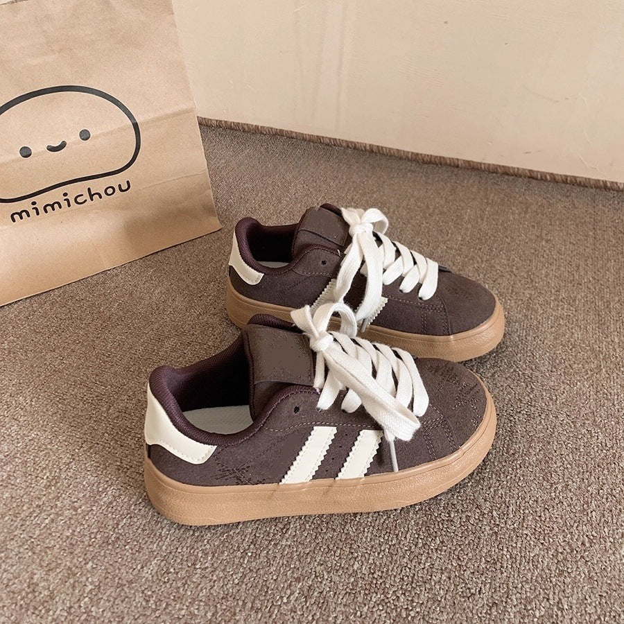 Summer breathable sneakers women's 2026 new casual versatile canvas student korean style athletic chunky sole retro white shoes