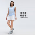 Simple round neck sleeveless sports tank top women's thin breathable side drawstring yoga top cover-up summer d26097