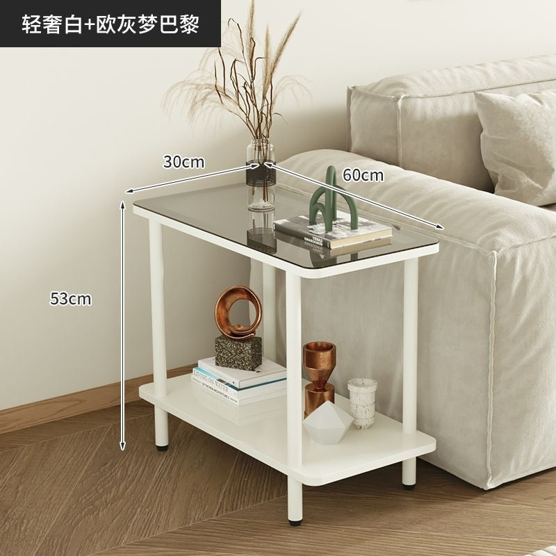 Movable small side table with slit storage rack, accessible luxury simple corner table, small table, sofa side coffee table, for home tea table