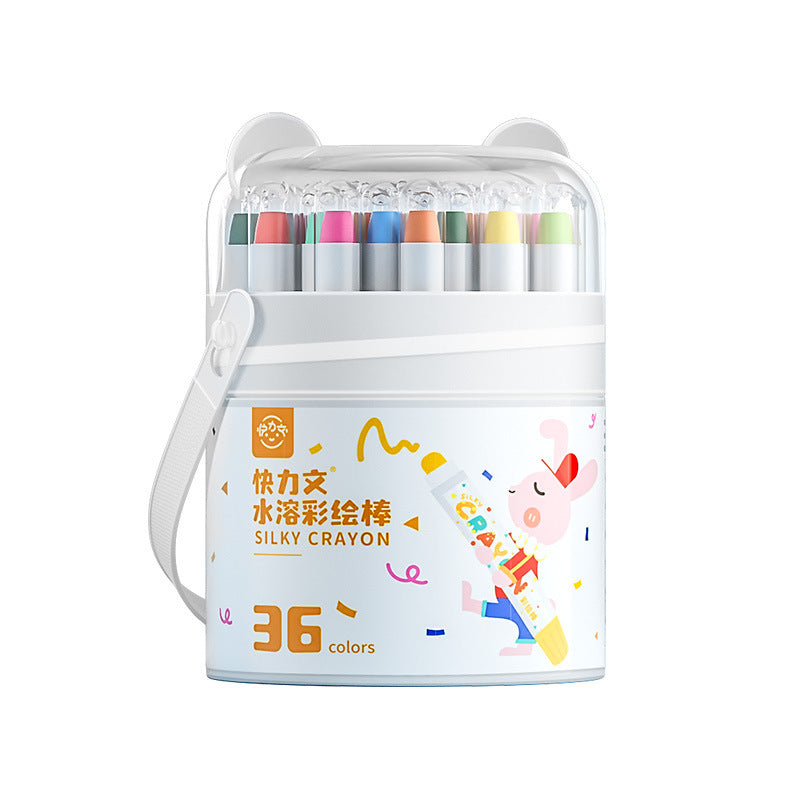 Washable kids' silky smooth spinning crayons - mess-free, non-toxic, perfect for kindergarten art - complete set of non-stick oil pastels