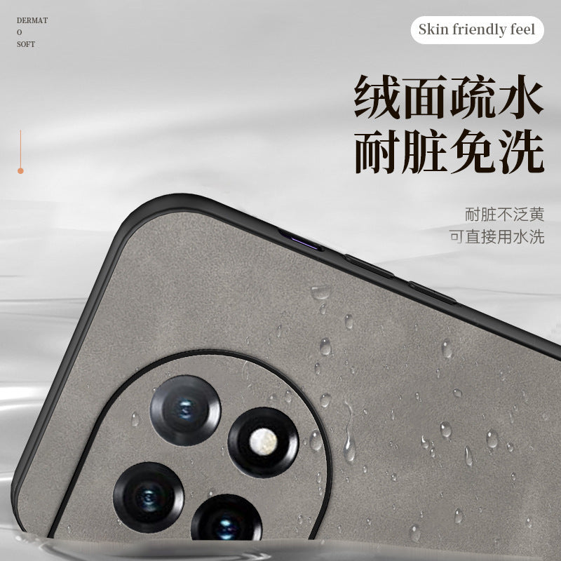 Sheepskin leather suitable for oneplus 11 mobile phone case 1+ace2 frosted velvet skin-friendly 1+9pro all-inclusive luxury protective case