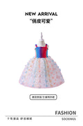 Exportgirldresssummer suspender style gauze skirt colorful butterfly element rainbow kids tutu skirt