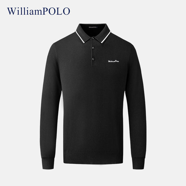 Emperor Paul Men's Polo Shirt Long Sleeve Embroidery Autumn and Winter Business Casual Lapel Men's Top Long Sleeve T-Shirt Men's