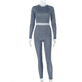 Fashion cross-border casual home women's decoration silm elastic waist jumpsuit fashionprinting round neck long sleeves jumpsuit