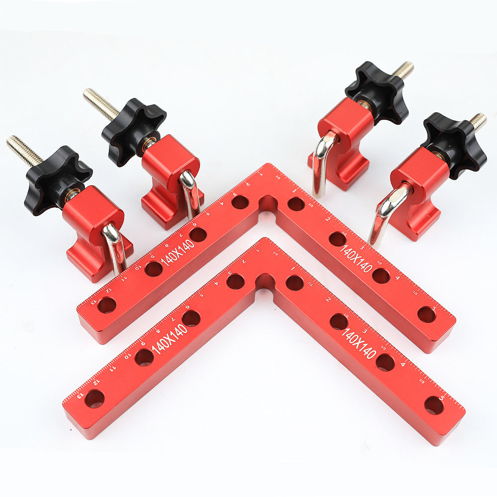 Woodworking right angle fixture, puzzle fixing clip 90 degree right angle positioning ruler, aluminum alloy woodworking right angle positioner