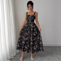 new floral print dress - spring/summer/autumn women's v-neck, slim-fit, a-line maxi dress