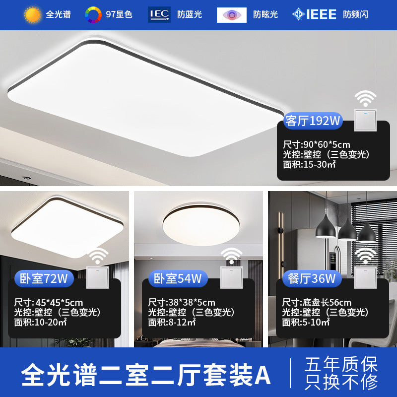Led ceiling light - rectangular living room lamp, office desk lamp, bedroom main light fixture - full spectrum eye protection