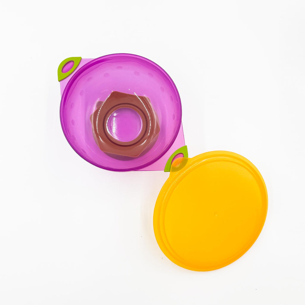 Children's suction cup bowl with lid, baby bag glue bowl, binaural tableware, large, medium and small set