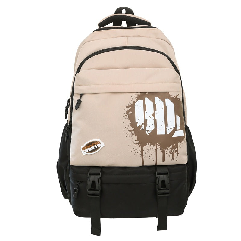 School bag girls trend junior high school high school students large capacity backpack tooling style college students computer travel backpack men
