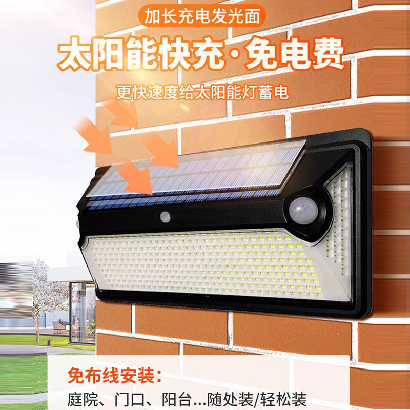 New solar garden lights - outdoor lighting for home, super bright motion sensor street lights, waterproof wall lamps for doorways