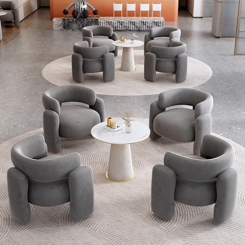 Italian single sofa business lounge area reception area casual sofa light luxury modern reception and negotiation table and chair set