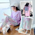 new girls' summer outfit set: casual activewear for big girls and kids - trendy and stylish summer short-sleeve clothing