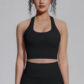 Naked-feel compression sports bra yoga top - quick-dry racerback workout tank with padded yoga bra