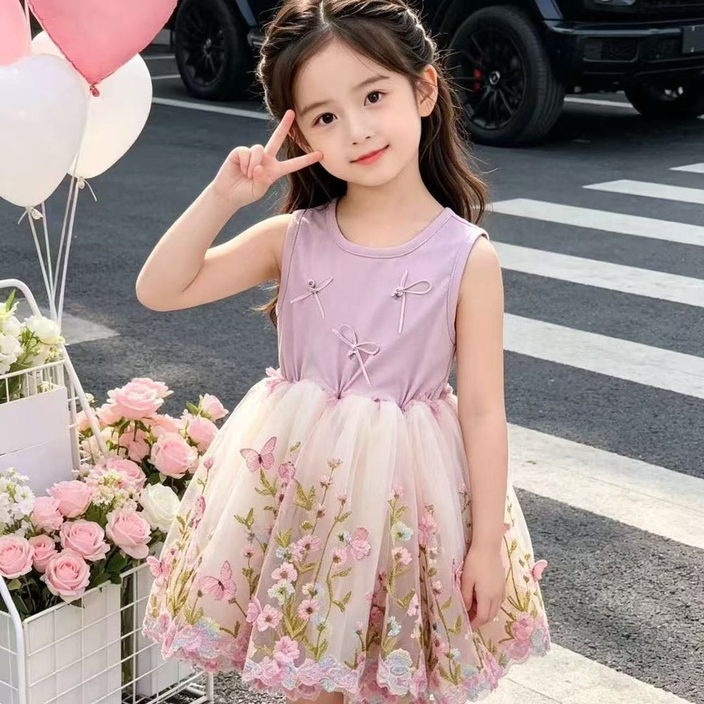 Summer lightweight sleeveless bodysuit romper for baby girls - princess style, super cute and stylish, thin triangle skirt bodysuit