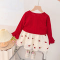 Girls' red floral sundress two-piece princess outfit - new autumn  korean style