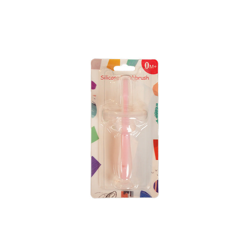 English card baby training silicone three-dimensional baby tooth brush standing suction cup toothbrush silicone tongue coating soft bristle brush
