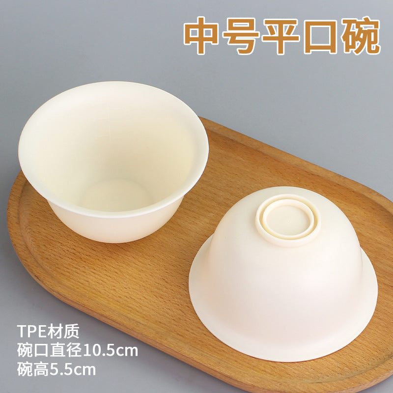 Medium flat-mouth mask bowl, soft silicone bowl, beauty & hair care bowl, flexible small bowl, makeup & spa mask tool - direct from the manufacturer