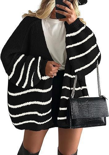 2025 fall/winter new european and american cross-border commute women's knitted top, european and american casual sweater cardigan, loose fit open front