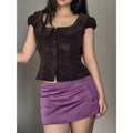Amazon women's clothing  summer new arrivals: fashionable, high-end, elegant, and alluring satin bodycon mini skirt