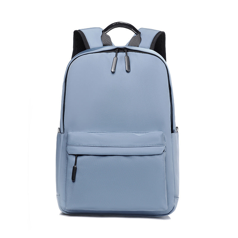 New backpack, student schoolbag, simple and versatile solid color laptop bag, portable business trip backpack