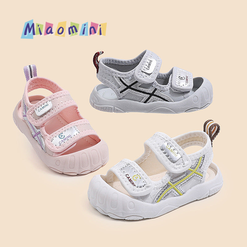 Summer kids' shoes: non-slip, soft-soled, lightweight, closed-toe, anti-kick, infant and toddler sandals for boys and girls, ages 1-3