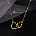 Double ring heart 2025 new minimalist necklace for women, clavicle chain, unique design, trendy influencer style jewelry gift
