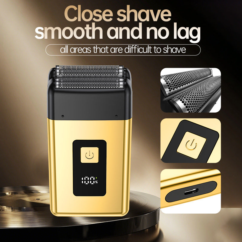 reciprocating double-blade electric shaver, portable, car-mounted, waterproof, menfor home, fast charging razor