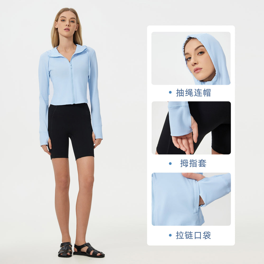 Summer cooling outdoor sun protection uv-resistant skin jacket - lightweight, quick-drying, breathable, hooded sun shirt for women d25018